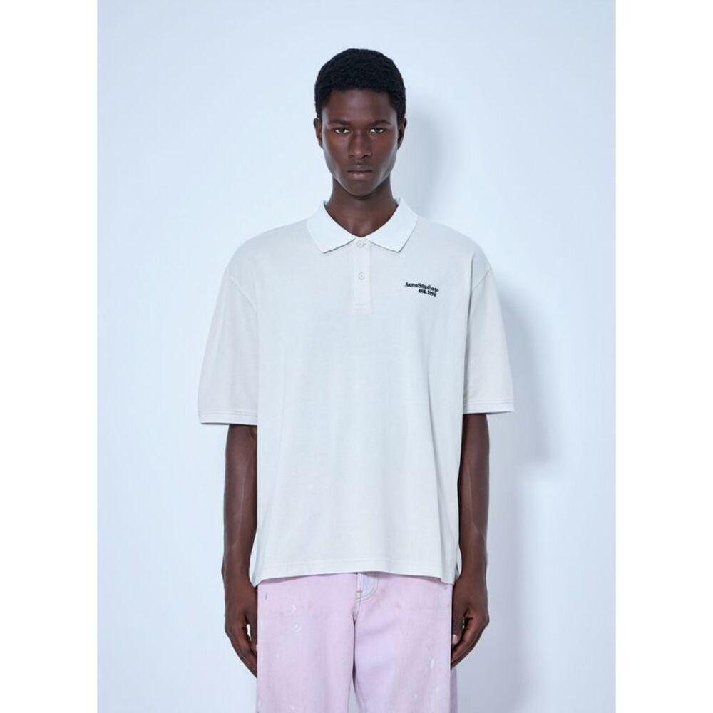 Acne Studios Men Washed Logo Polo Shirt